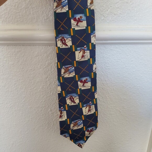 Ralph Lauren Chaps Mens Ski Necktie 58 x 4 EUC See Photos Rare Vintage - Picture 1 of 8